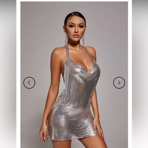 Bella Barnett - Brett Diamanté Mesh Mini Dress - M